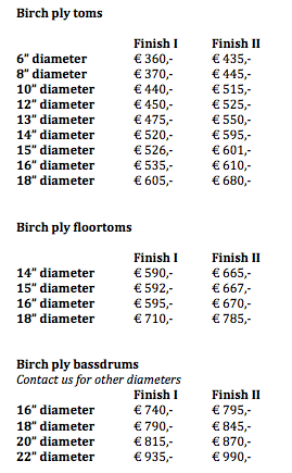 MMC Drums ply prices