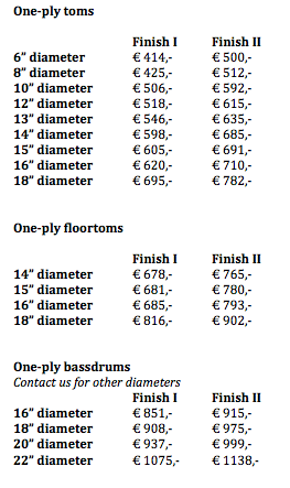 MMC Drums steambent prices